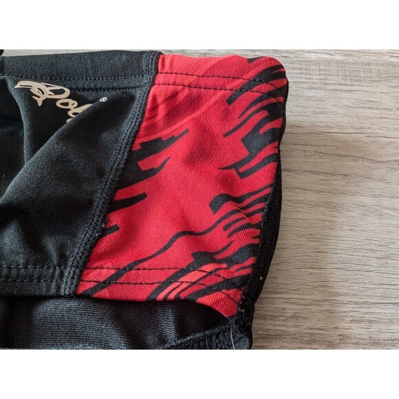 Dolfin Racer Swim Brief - Black with Red Side Panels - Men's Athletic Swimwear - Picture 4 of 5